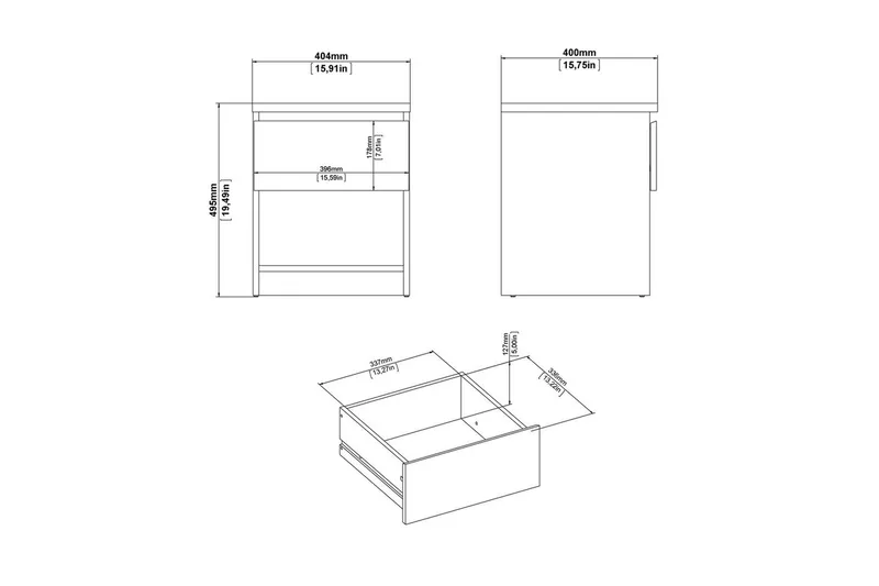 Salomns Sängbord 40,4 cm - Svart - Möbler - Sovrum - Sängbord