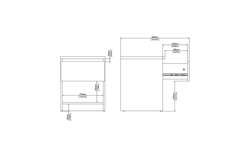 Salomns Sängbord 40,4 cm - Svart - Möbler - Sovrum - Sängbord