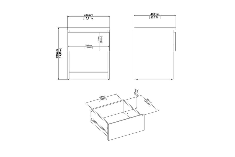 Salomns Sängbord 40,4 cm - Vit - Möbler - Sovrum - Sängbord