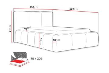 Salvenor Sängram med Förvaring 90x200 cm - Grön - Möbler - Sovrum - Sängram & sängstomme