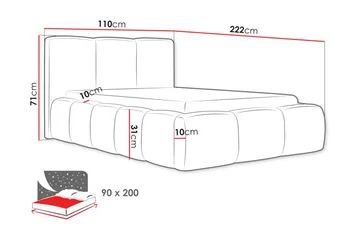 Salvenor Sängram med Förvaring 90x200 cm - Vit - Möbler - Sovrum - Sängram & sängstomme