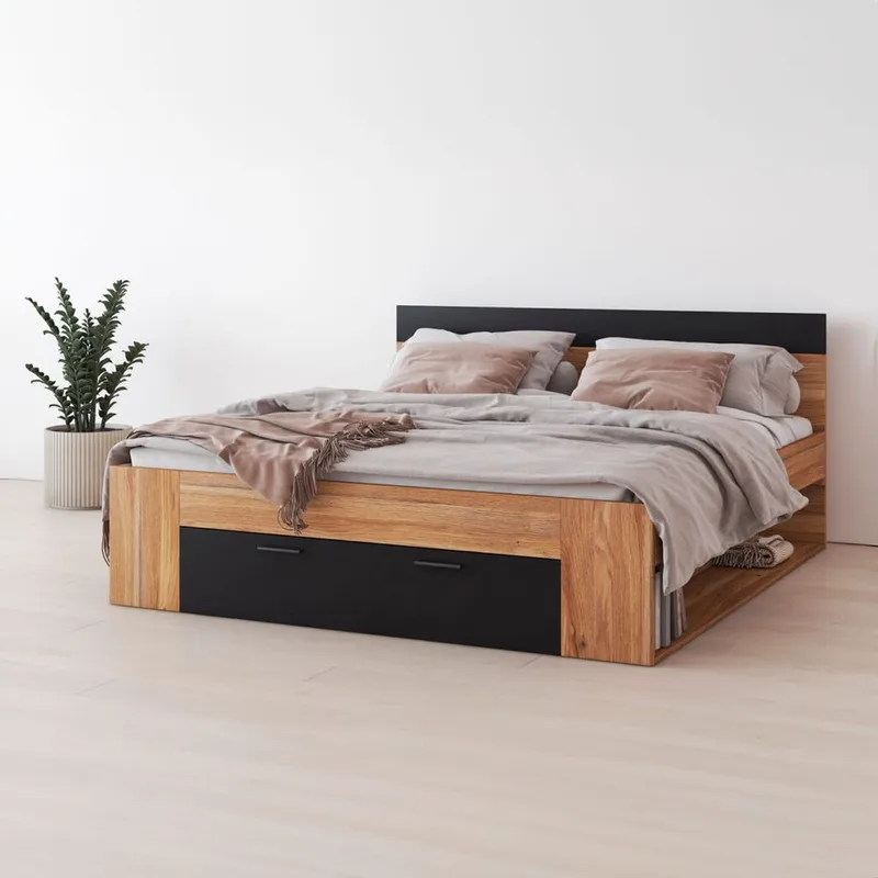 Säng Beta med lådor - 180 cm, Mauvella ek - Möbler - Sovrum - Sängram & sängstomme