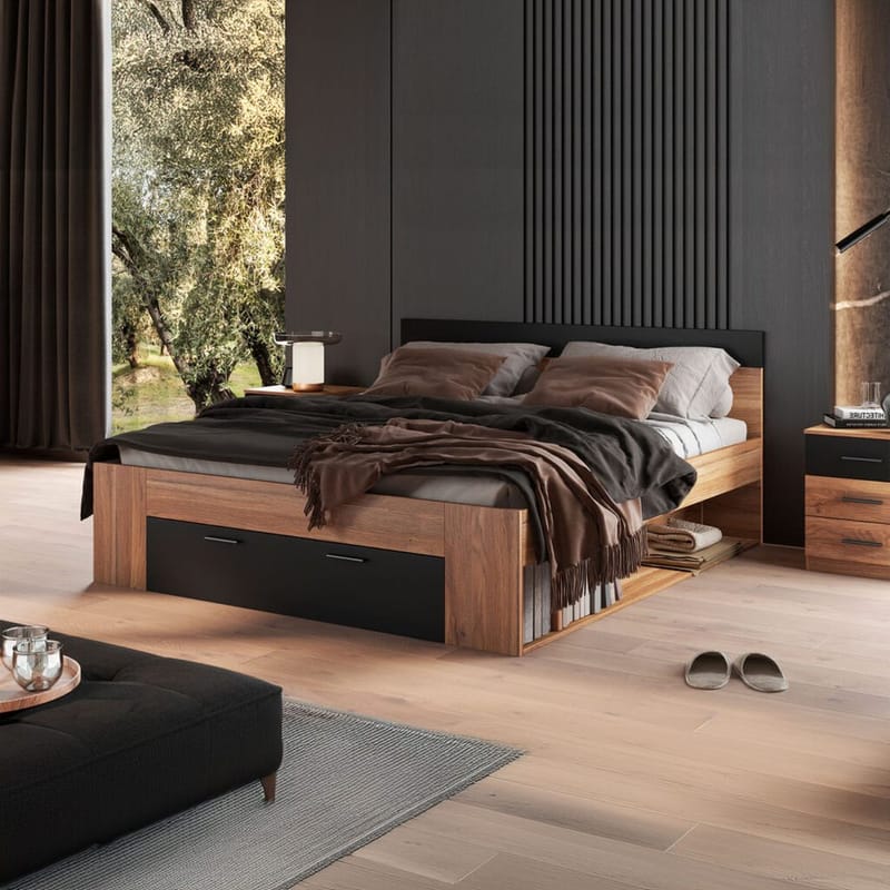 Säng Beta med lådor - 180 cm, Mauvella ek - Möbler - Sovrum - Sängram & sängstomme