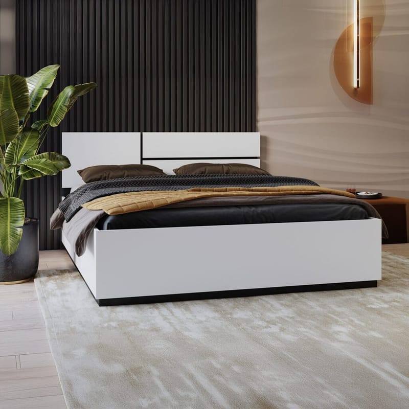 Säng Cross S - 160 cm, Vit - Möbler - Sovrum - Sängram & sängstomme