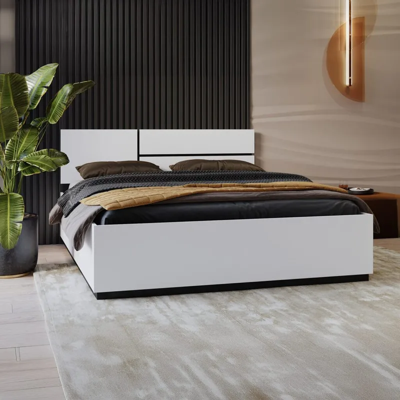 Säng Cross S - 160 cm, Vit - Möbler - Sovrum - Sängram & sängstomme