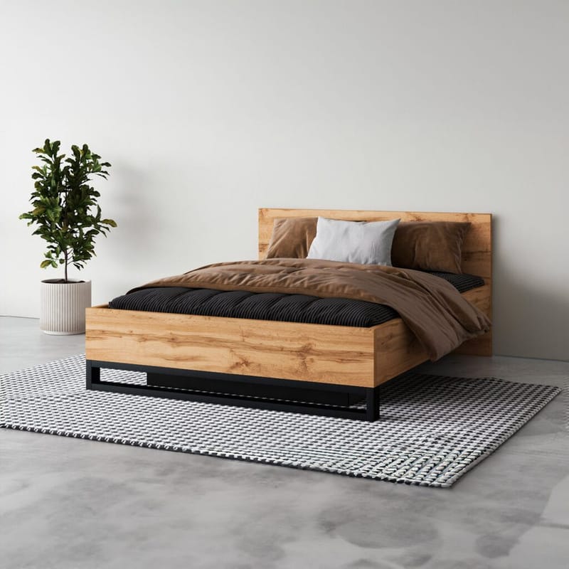 Säng Halle S med ram på gaslyft och förvaringsbox - 140 cm - Möbler - Sovrum - Sängram & sängstomme