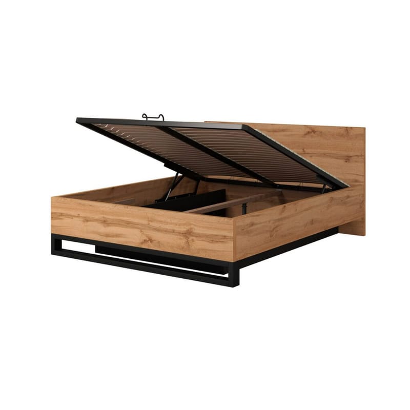 Säng Halle S med ram på gaslyft och förvaringsbox - 160 cm - Möbler - Sovrum - Sängram & sängstomme