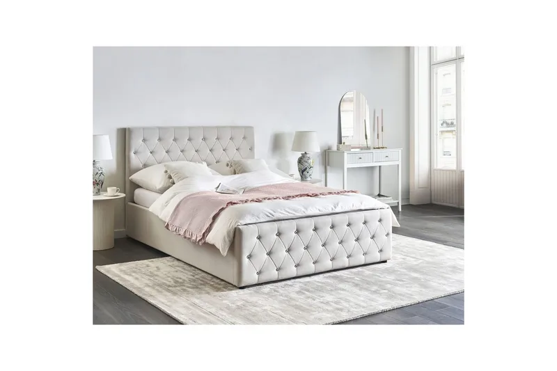 Säng med förvaring Amiens - Beige, 140x200 cm - Möbler - Sovrum - Sängram & sängstomme