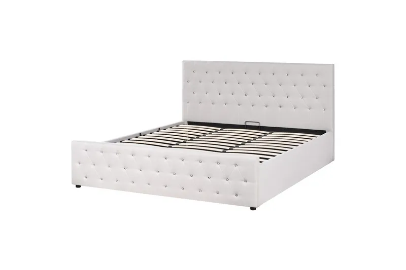 Säng med förvaring Amiens - Beige, 180x200 cm - Möbler - Sovrum - Sängram & sängstomme