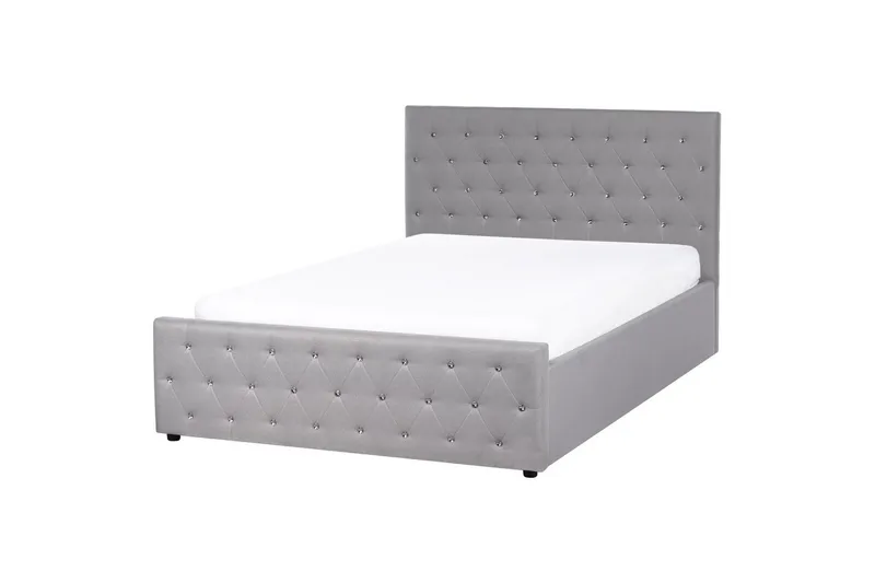 Säng med förvaring Amiens - Grå, 140x200 cm - Möbler - Sovrum - Sängram & sängstomme