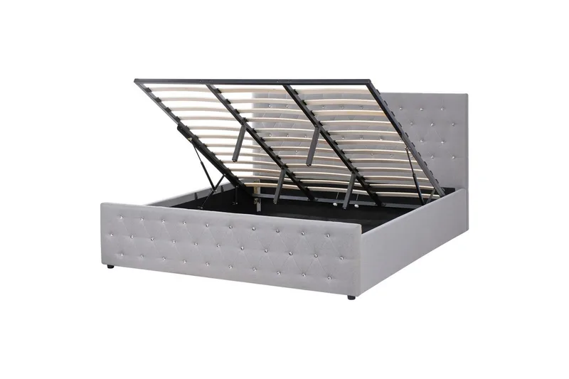 Säng med förvaring Amiens, Grå, 180x200 cm