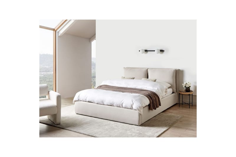 Säng med förvaring Bajonna - Beige, 160x200 cm - Möbler - Sovrum - Sängram & sängstomme