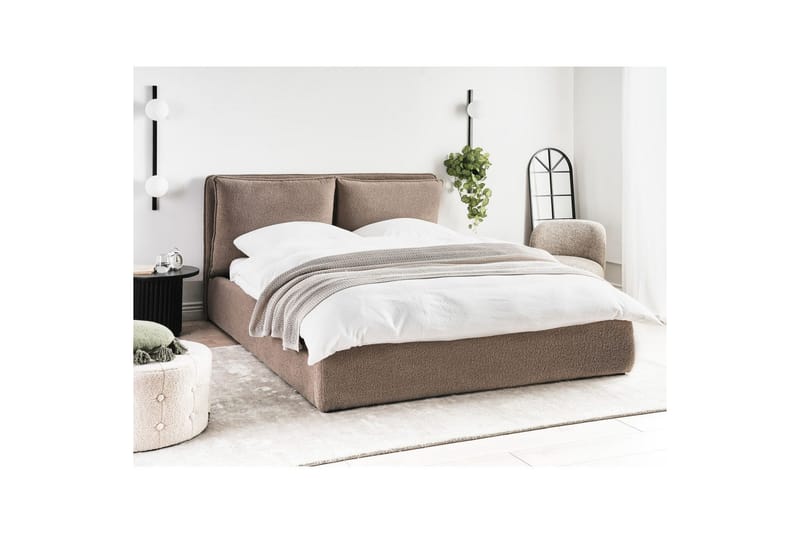 Säng med förvaring Bajonna - Taupe, 160x200 cm - Möbler - Sovrum - Sängram & sängstomme