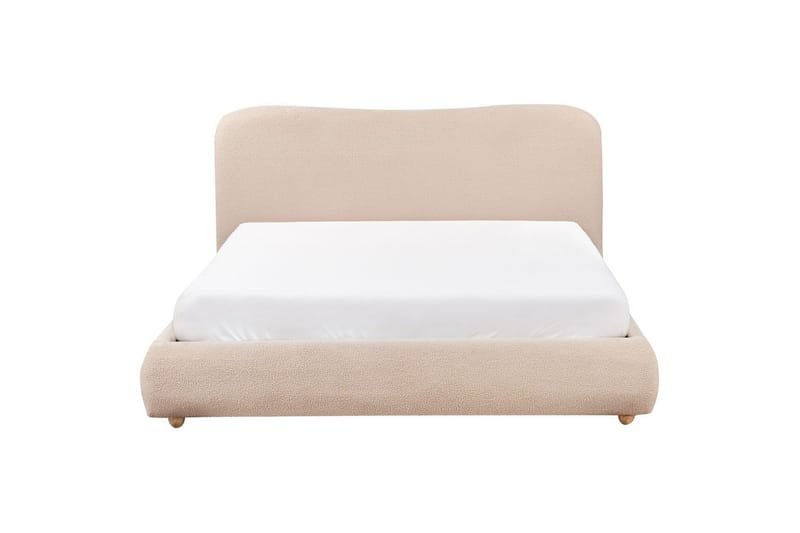 Säng med förvaring Blagnac - Beige/Bouclé, 160x200 cm - Möbler - Sovrum - Sängram & sängstomme