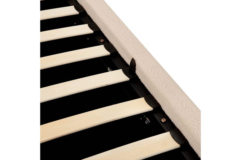 Säng med förvaring Blagnac - Beige/Bouclé, 160x200 cm - Möbler - Sovrum - Sängram & sängstomme