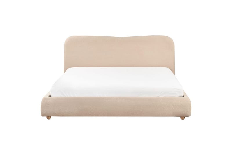 Säng med förvaring Blagnac - Beige/Bouclé, 180x200 cm - Möbler - Sovrum - Sängram & sängstomme