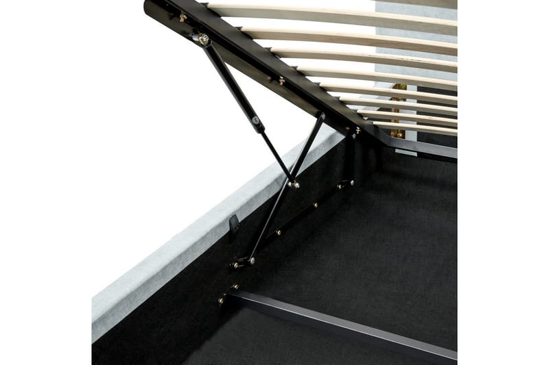 Säng med förvaring Blagnac - Blå/Polyester, 160x200 cm - Möbler - Sovrum - Sängram & sängstomme