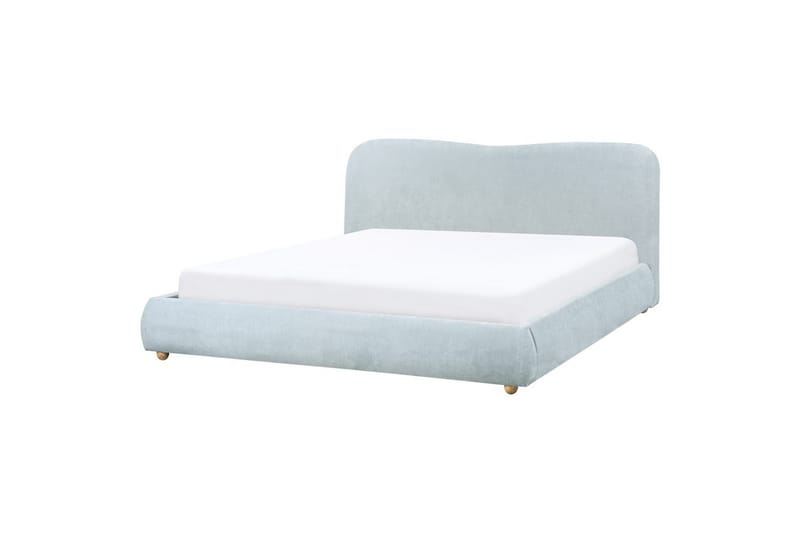 Säng med förvaring Blagnac - Blå/Polyester, 180x200 cm - Möbler - Sovrum - Sängram & sängstomme