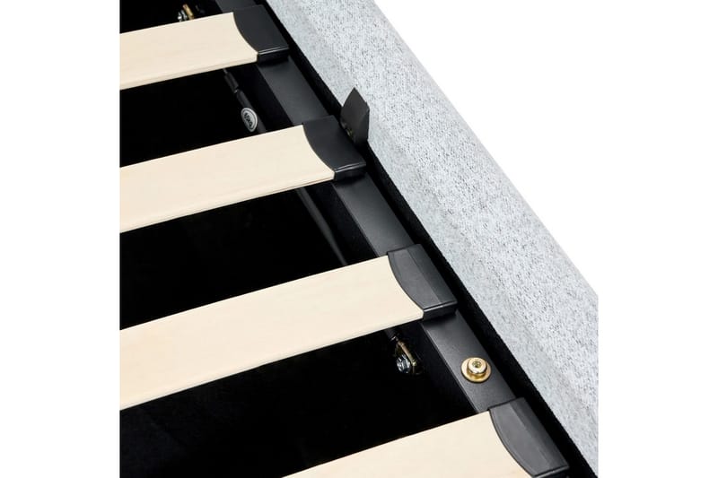 Säng med förvaring Blagnac - Grå/Polyester, 160x200 cm - Möbler - Sovrum - Sängram & sängstomme