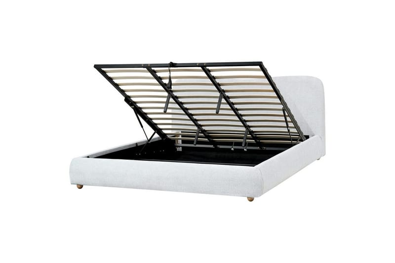 Säng med förvaring Blagnac - Grå/Polyester, 180x200 cm - Möbler - Sovrum - Sängram & sängstomme