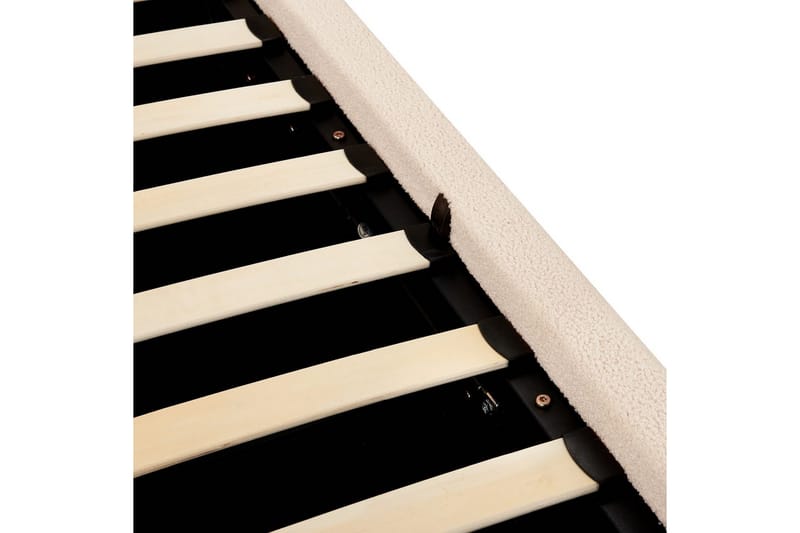 Säng med förvaring Blagnac - Ljusbeige/Bouclé, 160x200 cm - Möbler - Sovrum - Sängram & sängstomme