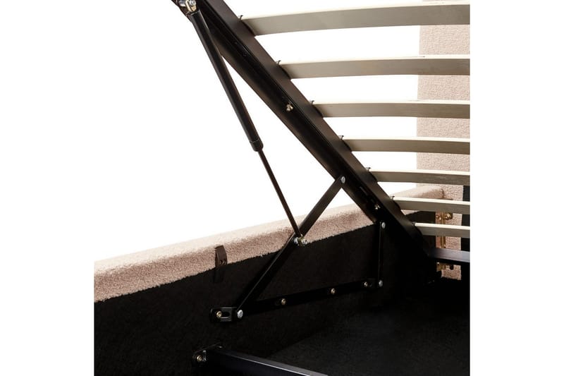 Säng med förvaring Blagnac - Ljusbeige/Bouclé, 160x200 cm - Möbler - Sovrum - Sängram & sängstomme