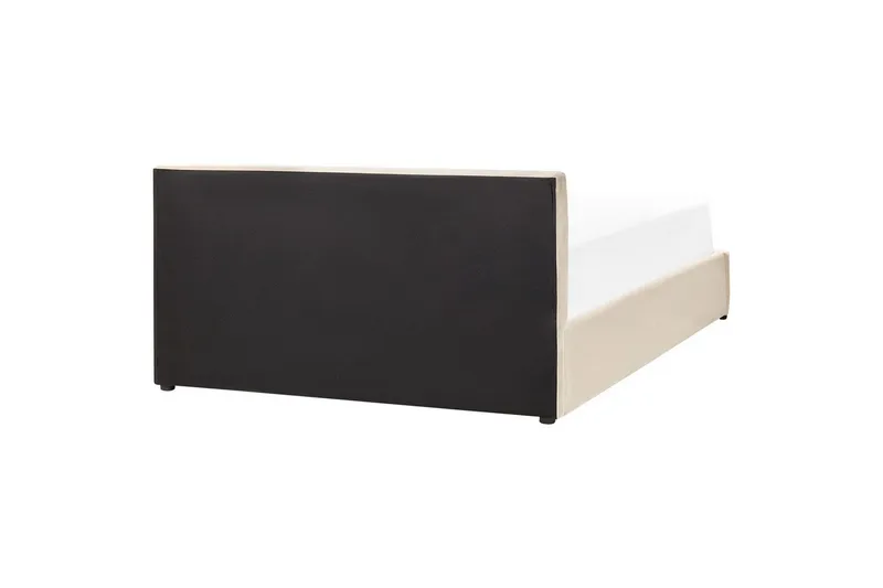 Säng med förvaring Bousse - Beige/Sammet, 160x200 cm - Möbler - Sovrum - Sängram & sängstomme