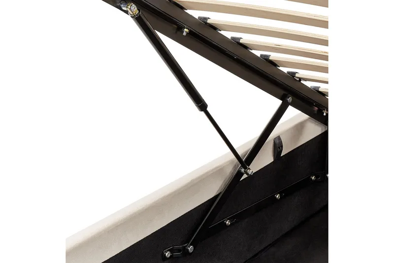 Säng med förvaring Bousse - Beige/Sammet, 180x200 cm - Möbler - Sovrum - Sängram & sängstomme