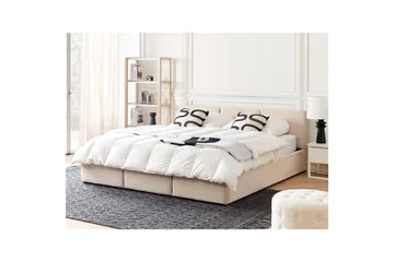 Säng med förvaring Bousse - Beige/Sammet, 180x200 cm - Möbler - Sovrum - Sängram & sängstomme