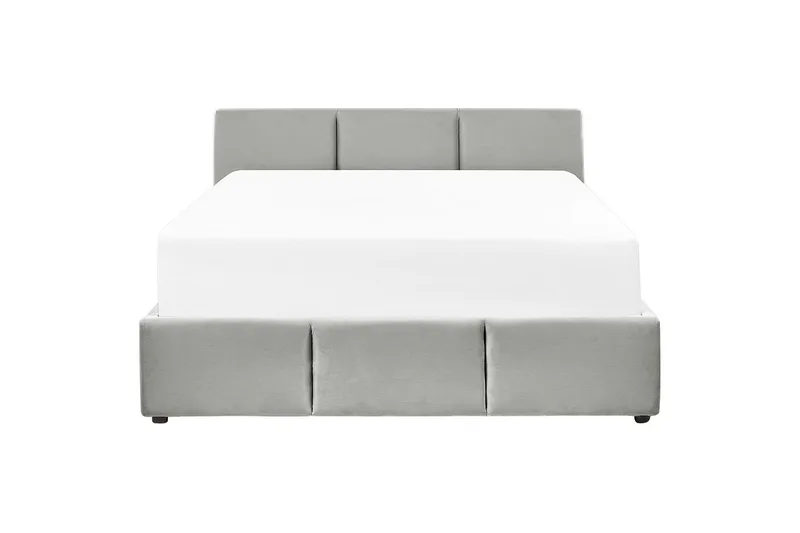 Säng med förvaring Bousse - Grå/Sammet, 160x200 cm - Möbler - Sovrum - Sängram & sängstomme