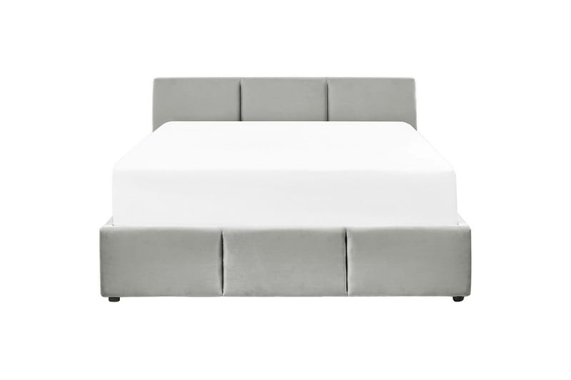Säng med förvaring Bousse - Grå/Sammet, 160x200 cm - Möbler - Sovrum - Sängram & sängstomme