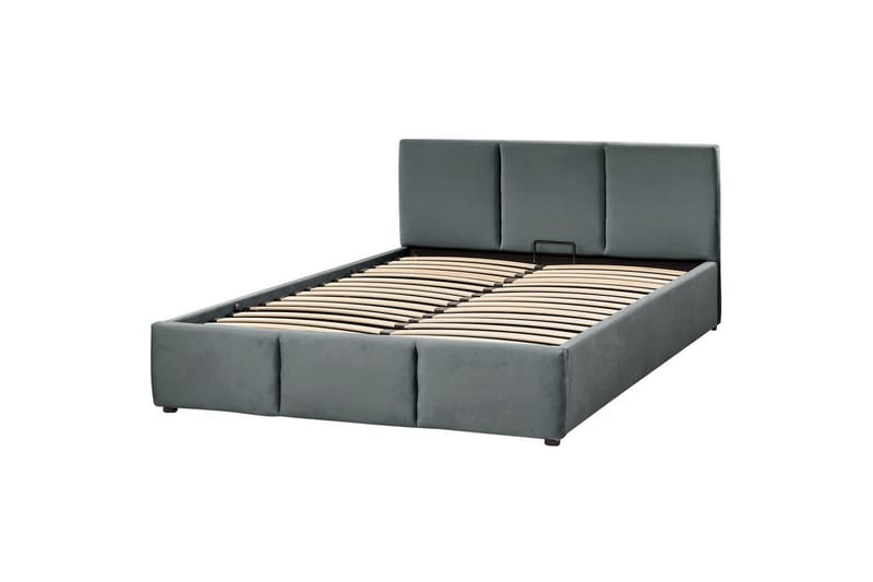 Säng med förvaring Bousse - Mörkgrå/Sammet, 160x200 cm - Möbler - Sovrum - Sängram & sängstomme