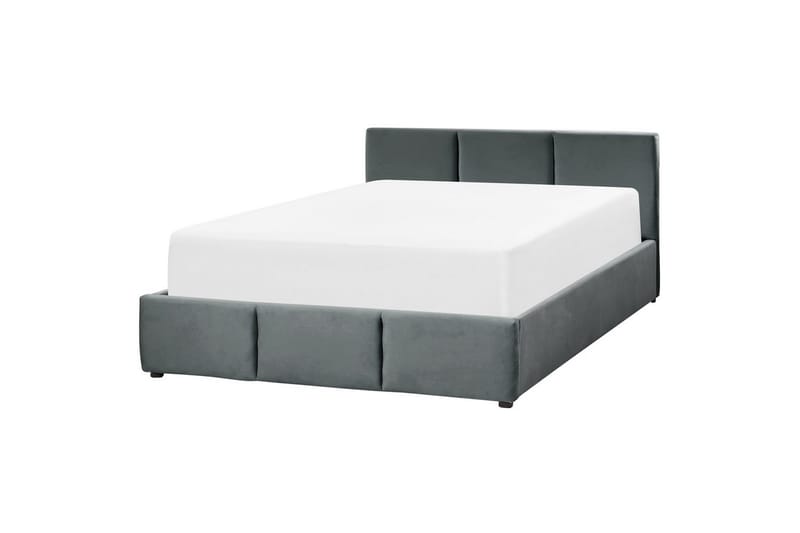 Säng med förvaring Bousse - Mörkgrå/Sammet, 160x200 cm - Möbler - Sovrum - Sängram & sängstomme