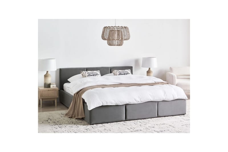 Säng med förvaring Bousse - Mörkgrå/Sammet, 180x200 cm - Möbler - Sovrum - Sängram & sängstomme