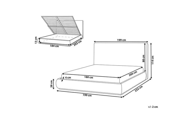 Säng med förvaring Campagne - Beige, 180x200 cm - Möbler - Sovrum - Sängram & sängstomme