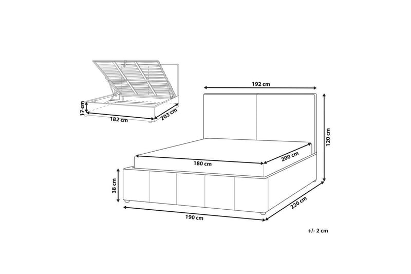 Säng med förvaring Castelnavet - Beige, svart, 180x200 cm - Möbler - Sovrum - Sängram & sängstomme
