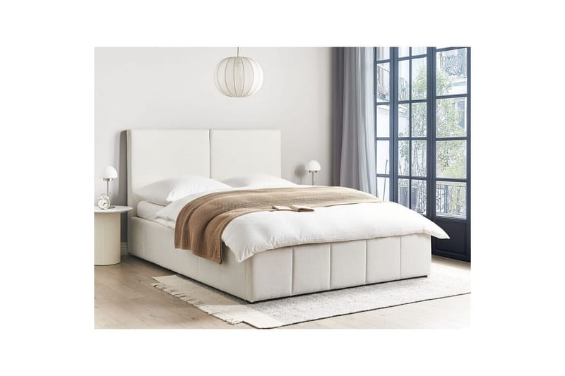 Säng med förvaring Castelnavet - Vit, Svart, 160x200 cm - Möbler - Sovrum - Sängram & sängstomme