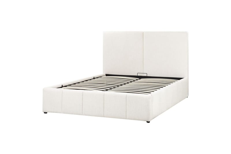 Säng med förvaring Castelnavet - Vit, Svart, 160x200 cm - Möbler - Sovrum - Sängram & sängstomme