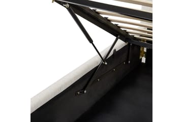 Säng med förvaring Castelnavet - Vit, Svart, 160x200 cm - Möbler - Sovrum - Sängram & sängstomme