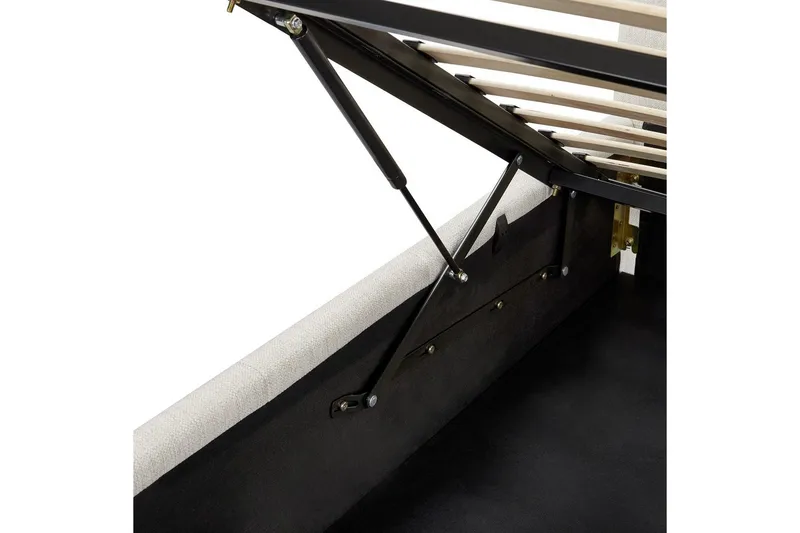 Säng med förvaring Castelnavet - Vit, Svart, 160x200 cm - Möbler - Sovrum - Sängram & sängstomme