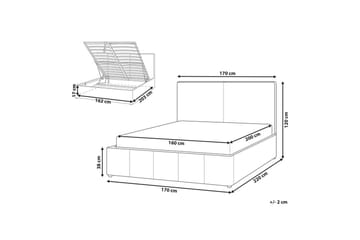 Säng med förvaring Castelnavet - Vit, Svart, 160x200 cm - Möbler - Sovrum - Sängram & sängstomme
