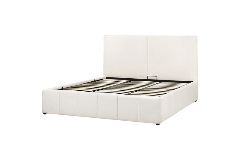 Säng med förvaring Castelnavet - Vit, Svart, 180x200 cm - Möbler - Sovrum - Sängram & sängstomme