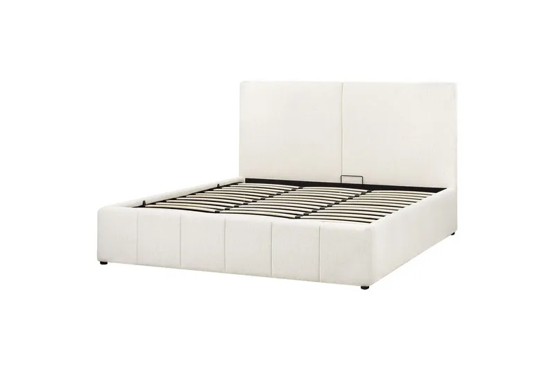 Säng med förvaring Castelnavet - Vit, Svart, 180x200 cm - Möbler - Sovrum - Sängram & sängstomme