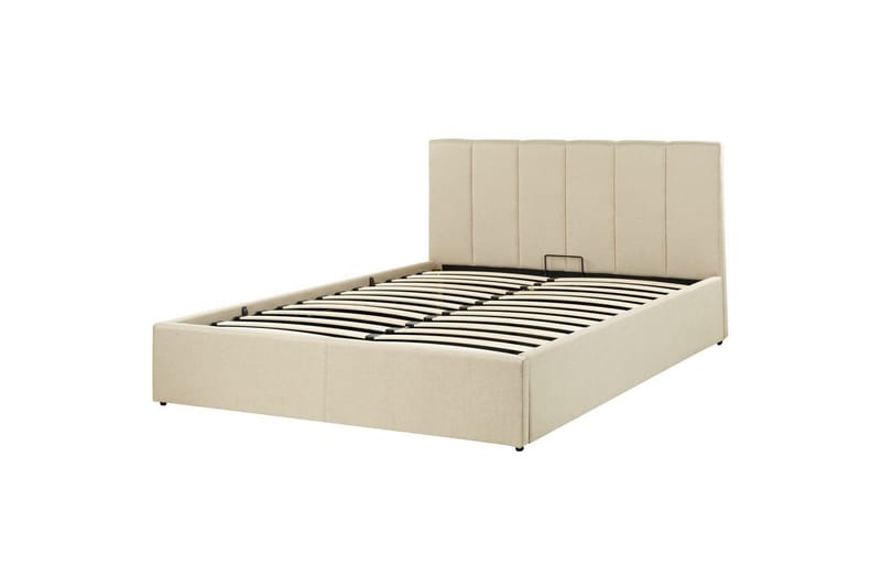 Säng med förvaring Dreux - Beige, svart, 140x200 cm - Möbler - Sovrum - Sängram & sängstomme