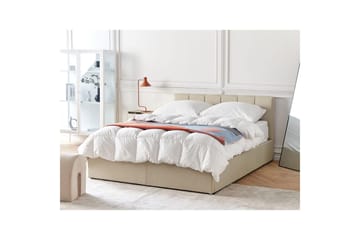 Säng med förvaring Dreux - Beige, svart, 140x200 cm - Möbler - Sovrum - Sängram & sängstomme