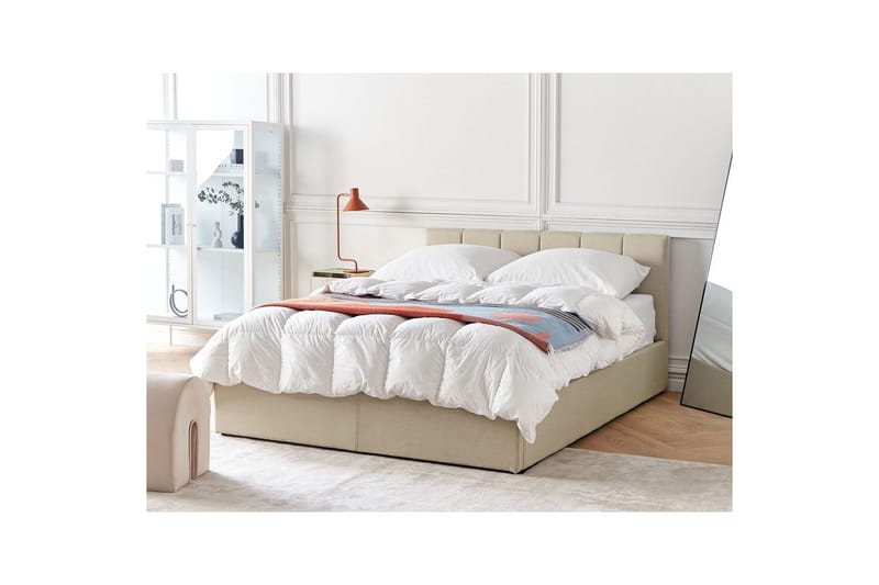 Säng med förvaring Dreux - Beige, svart, 140x200 cm - Möbler - Sovrum - Sängram & sängstomme