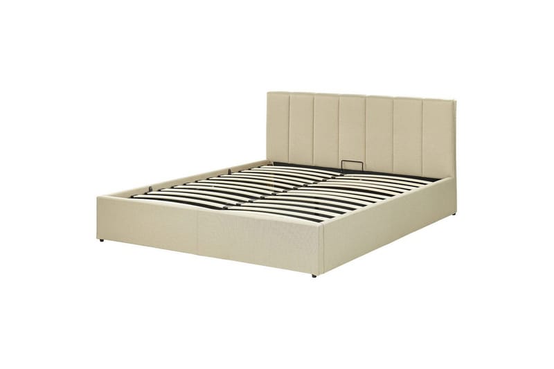 Säng med förvaring Dreux - Beige, svart, 160x200 cm - Möbler - Sovrum - Sängram & sängstomme