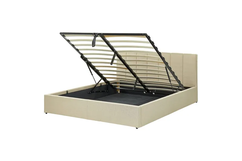 Säng med förvaring Dreux, Beige, svart, 160x200 cm