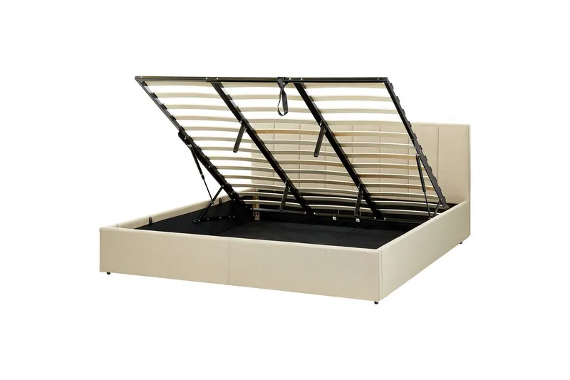Säng med förvaring Dreux, Beige, svart, 180x200 cm