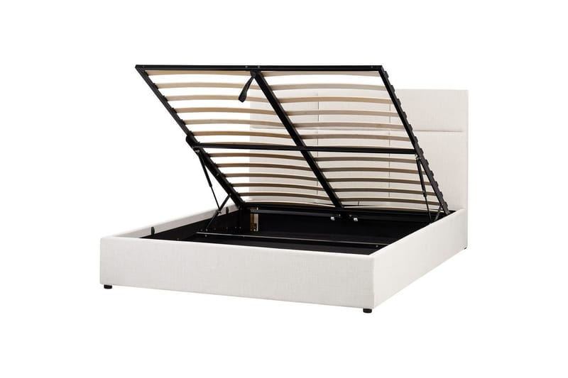Säng med förvaring Lagord - Off-white, Svart, 160x200 cm - Möbler - Sovrum - Sängram & sängstomme